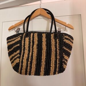 Madewell Woven Black and Tan Tote